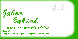 gabor babiak business card